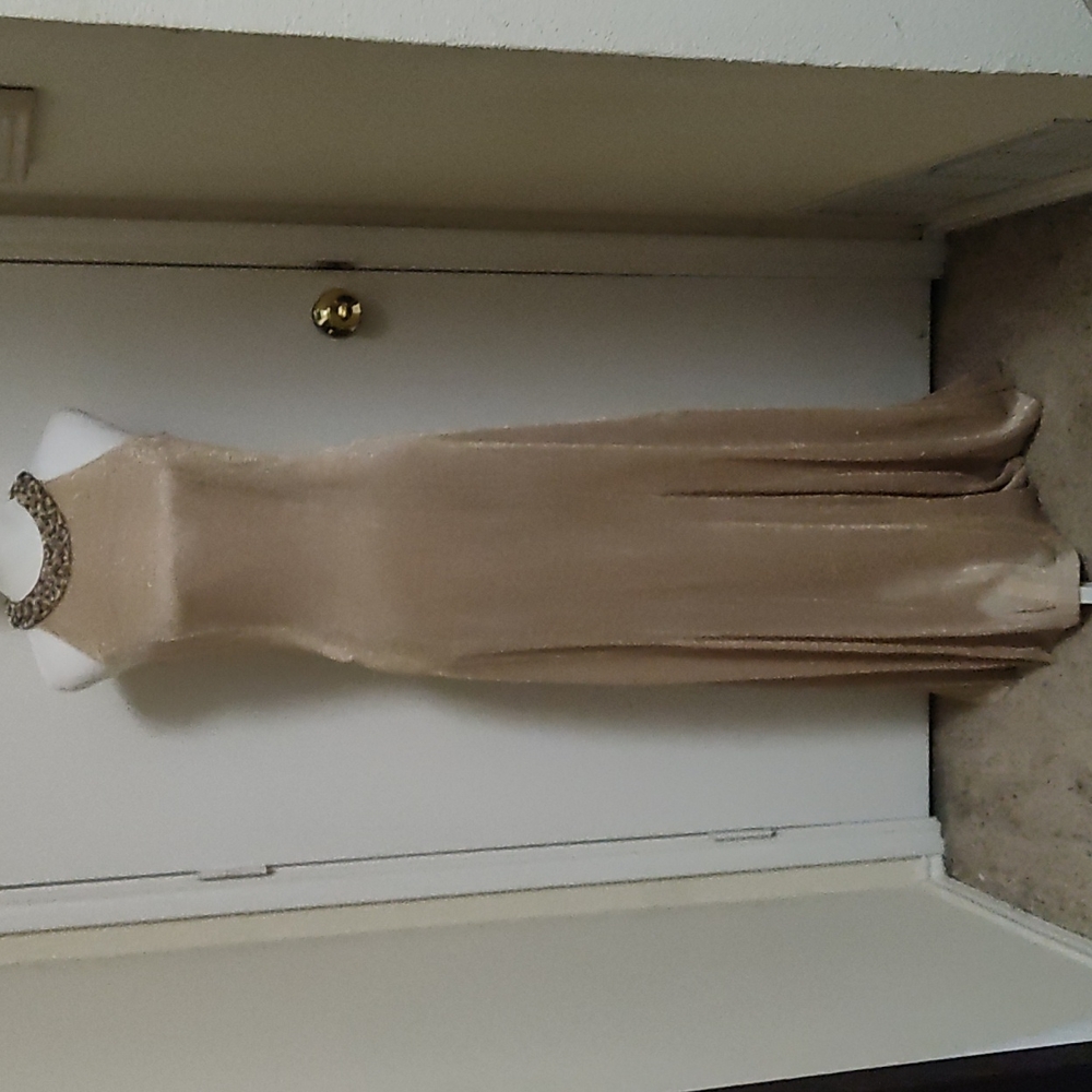 VNTG Gold Sparkle Evening Gown